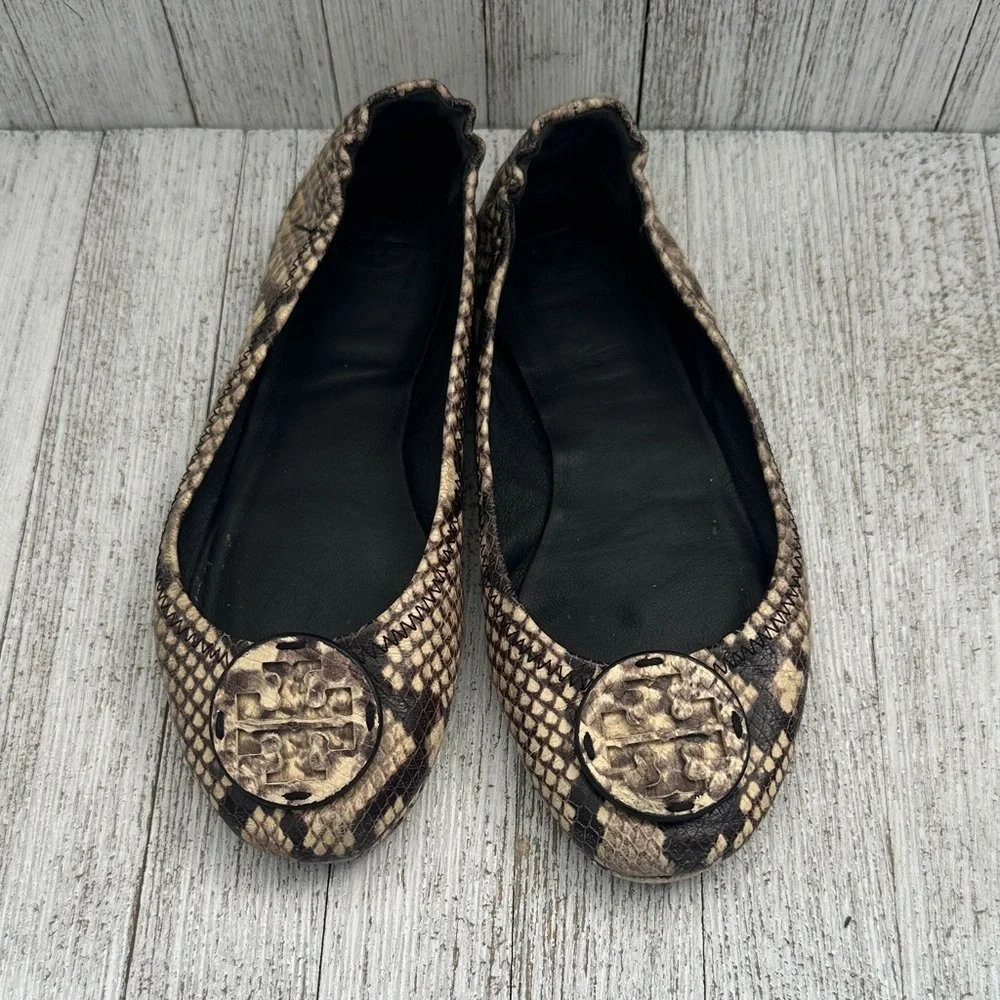 Tory Burch Snakeskin Pattern Minnie travel ballet flats
